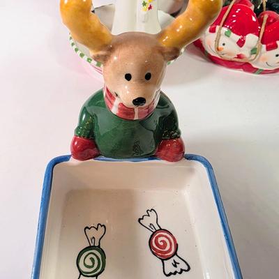 LOT 86D: Vintage Ceramic Christmas Collection Includes Department 56 Sleeping Snowman Candle Stick Holder, Beautiful Fine Porcelain...