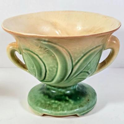 LOT 91D: Vintage McCoy Double Handle Bowl/Planter & Art Deco Double Handle Vase