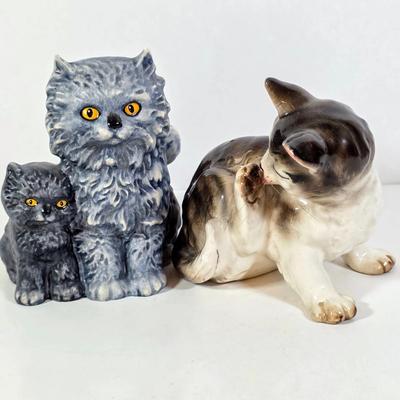 LOT 92D: Vintage Goebel Persian Kitten/Cat Figurine & Ceramic Royal Doulton Tabby Cat Figurine