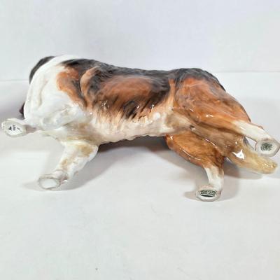 LOT 93D: Vintage Royal Doulton Collie Figurine, Joseph Original Porcelain Christmas Dachshund, Wired Hair Terrier, MCM Cobalt Blue Glass...