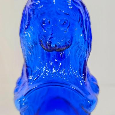 LOT 93D: Vintage Royal Doulton Collie Figurine, Joseph Original Porcelain Christmas Dachshund, Wired Hair Terrier, MCM Cobalt Blue Glass...