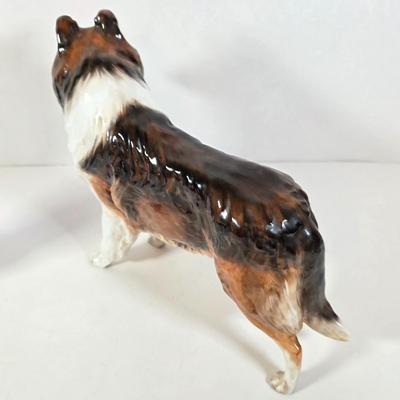 LOT 93D: Vintage Royal Doulton Collie Figurine, Joseph Original Porcelain Christmas Dachshund, Wired Hair Terrier, MCM Cobalt Blue Glass...