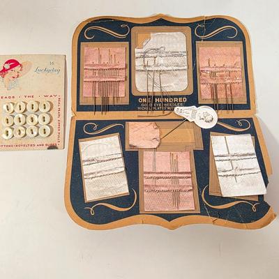 LOT 96D: Beautiful Vintage Sewing Basket, With Large Assortment Of Notions & 2 Craft Hot Glue Guns
