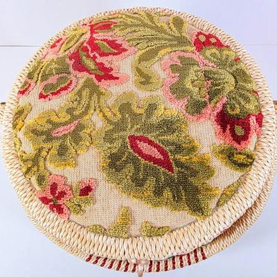 LOT 96D: Beautiful Vintage Sewing Basket, With Large Assortment Of Notions & 2 Craft Hot Glue Guns