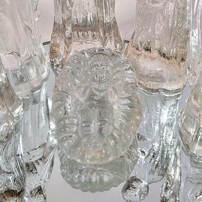 LOT 97D: Vintage Crystal Nativity Set, Sitting On Removable Mirror Base