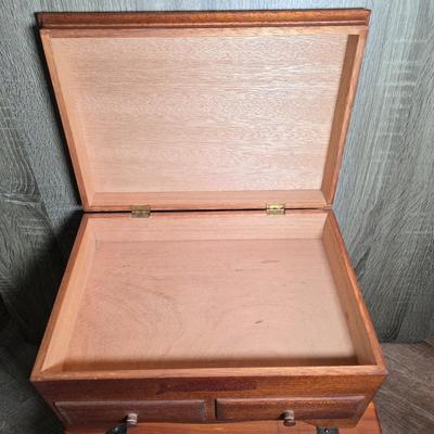 LOT 99D: 2 Small Cedar Chests, 1 Whale Decor Chest W/Two Drawers & 1 Metal Strap Decor Chest