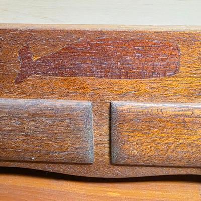 LOT 99D: 2 Small Cedar Chests, 1 Whale Decor Chest W/Two Drawers & 1 Metal Strap Decor Chest