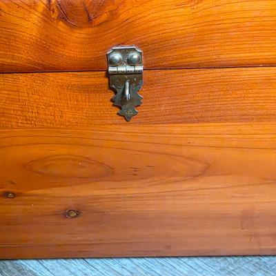 LOT 99D: 2 Small Cedar Chests, 1 Whale Decor Chest W/Two Drawers & 1 Metal Strap Decor Chest