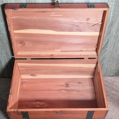 LOT 99D: 2 Small Cedar Chests, 1 Whale Decor Chest W/Two Drawers & 1 Metal Strap Decor Chest