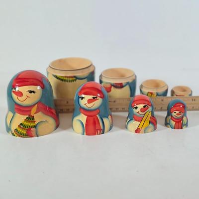 LOT 100D: Vintage Styrofoam Santa Decoration, Snowman Nesting Doll, Plastic Nativity Scene Made In Germany & 2 Reindeer