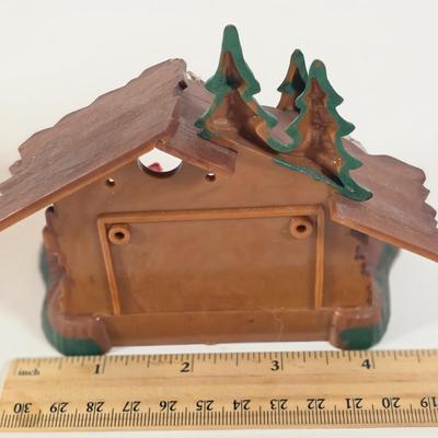 LOT 100D: Vintage Styrofoam Santa Decoration, Snowman Nesting Doll, Plastic Nativity Scene Made In Germany & 2 Reindeer