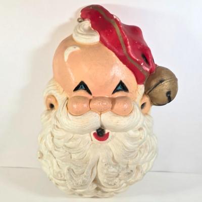 LOT 100D: Vintage Styrofoam Santa Decoration, Snowman Nesting Doll, Plastic Nativity Scene Made In Germany & 2 Reindeer