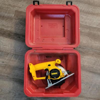 LOT 103: DeWalt Trim Saw in Red Craftsman Container Model DW936