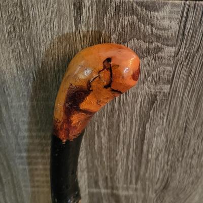 LOT 105: Carved Wooden Irish Shillelagh Walking Stick 36 Inches