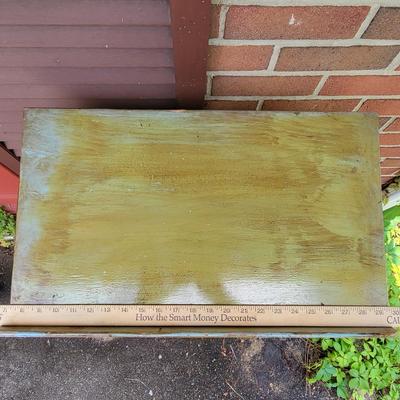 LOT 108: Vintage Wooden Lecturn on Wheels