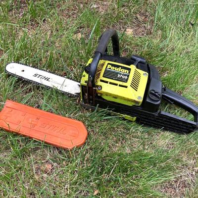 LOT 122G: Poulan 2700 Gas Powered Chain Saw with Additional Poulan P3314 Chain Saw for Parts / Repair