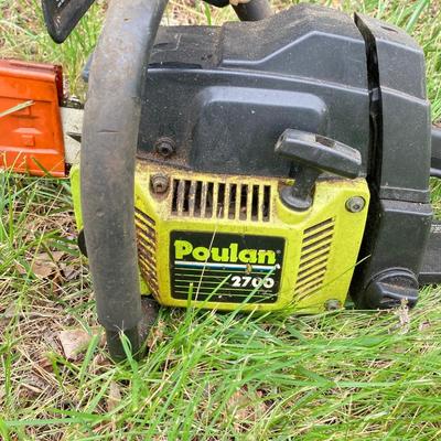 LOT 122G: Poulan 2700 Gas Powered Chain Saw with Additional Poulan P3314 Chain Saw for Parts / Repair