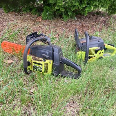 LOT 122G: Poulan 2700 Gas Powered Chain Saw with Additional Poulan P3314 Chain Saw for Parts / Repair