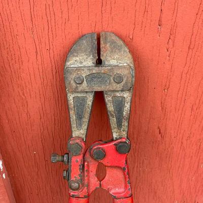 LOT 125G: Husky Tool Bag with Contents, Propane Torch, Large Wrenches and Pipe Clamps