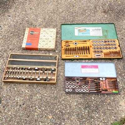LOT 126G: Tap and Die Sets in Cases and Palnut Lock Nuts / Fasteners in Original Box