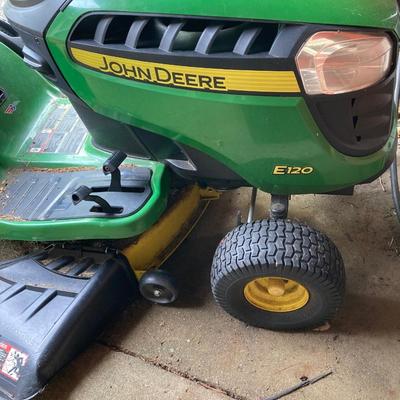 LOT 129P: John Deere E120 Riding Lawn Mower