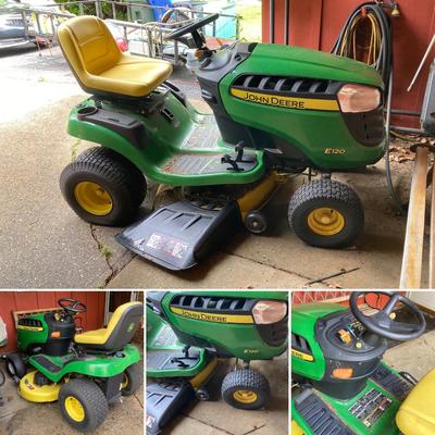 LOT 129P: John Deere E120 Riding Lawn Mower