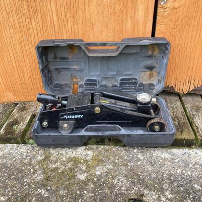 LOT 132S: Century Model 87151 Battery Charger, Husky Jack in Case, Jumper Cables and Power Cord