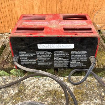 LOT 132S: Century Model 87151 Battery Charger, Husky Jack in Case, Jumper Cables and Power Cord