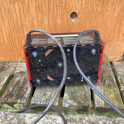 LOT 132S: Century Model 87151 Battery Charger, Husky Jack in Case, Jumper Cables and Power Cord