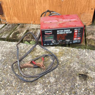 LOT 132S: Century Model 87151 Battery Charger, Husky Jack in Case, Jumper Cables and Power Cord