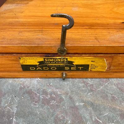 LOT 139G: Vintage Tools - Power House Sabre Jig Saw, Weller Soldering Gun, Soldering Kit, Saw Blades in Wood Storage Box and More