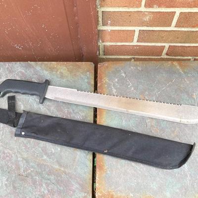 LOT 140G: Machete Style Knife with Sheath