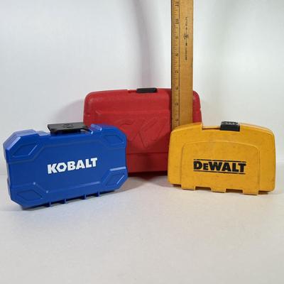LOT 151L: Three Boxes of Drill Bits: Skil, Dewalt & Kobalt (incomplete)