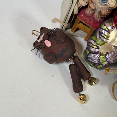 LOT 153L: Collection of Cat & Dog Ornaments: Schmid, Handmade & More