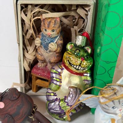 LOT 153L: Collection of Cat & Dog Ornaments: Schmid, Handmade & More