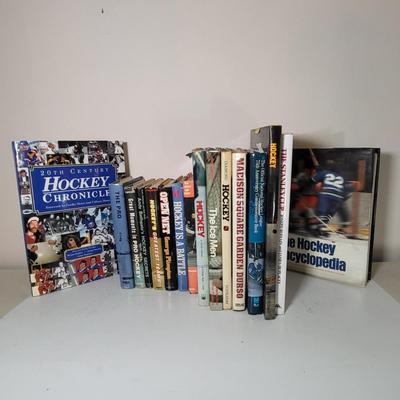 LOT 155: Sixteen Various Hard Back Hockey Books