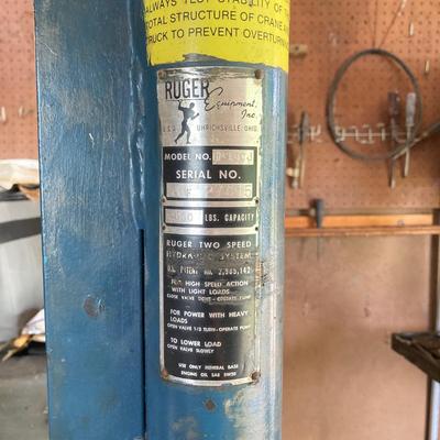 LOT 161G: Ruger HP18CJ Rolling Industrial Crane / Hoist - 2000 lb Capacity