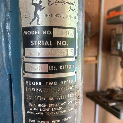 LOT 161G: Ruger HP18CJ Rolling Industrial Crane / Hoist - 2000 lb Capacity