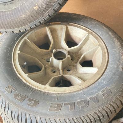 LOT 164G: Tires and Wheels - Six Tires, Hankook, Goodyear and More (5 Lug Wheels Included)