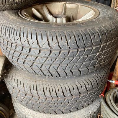 LOT 164G: Tires and Wheels - Six Tires, Hankook, Goodyear and More (5 Lug Wheels Included)