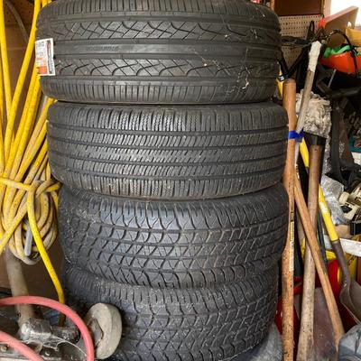 LOT 164G: Tires and Wheels - Six Tires, Hankook, Goodyear and More (5 Lug Wheels Included)
