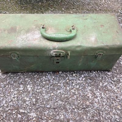 LOT 167G: Allegheny Cordless Impact Wrench and Battery in Storage Case, Metal Toolboxes with Contents and McGuire Nicholas Tool Belt