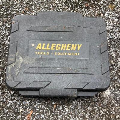 LOT 167G: Allegheny Cordless Impact Wrench and Battery in Storage Case, Metal Toolboxes with Contents and McGuire Nicholas Tool Belt