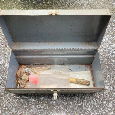 LOT 167G: Allegheny Cordless Impact Wrench and Battery in Storage Case, Metal Toolboxes with Contents and McGuire Nicholas Tool Belt