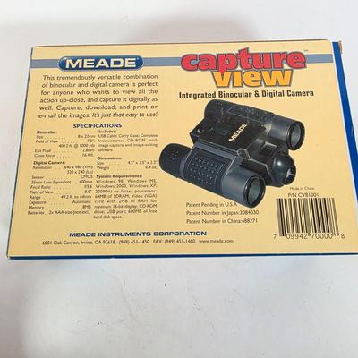 LOT 183D: Bushnell 8X23 Binoculars W/Soft Case, Meade Integrated Binocular & Digital Camera With Bird & Insect Books/Guides