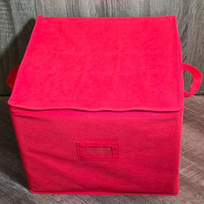 LOT 184D: Christmas Ornament Storage Tote, Filled With Beautiful Ornaments, Including Vintage Mickey/Minnie Christmas Ball