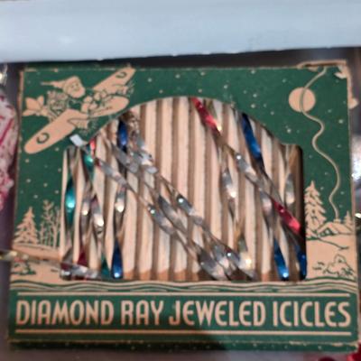 LOT 185F: Large Lot Of Vintage Glass/Wooden Christmas Ornaments & New In Bag Ornament Storage Box