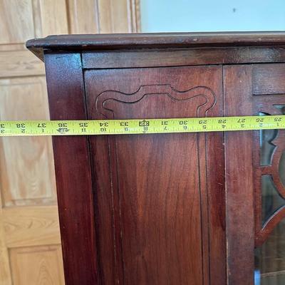 Antique Glass-Front Cabinet on Casters