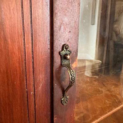 Antique Glass-Front Cabinet on Casters