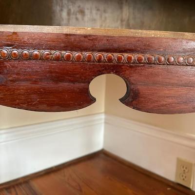 Antique Glass-Front Cabinet on Casters